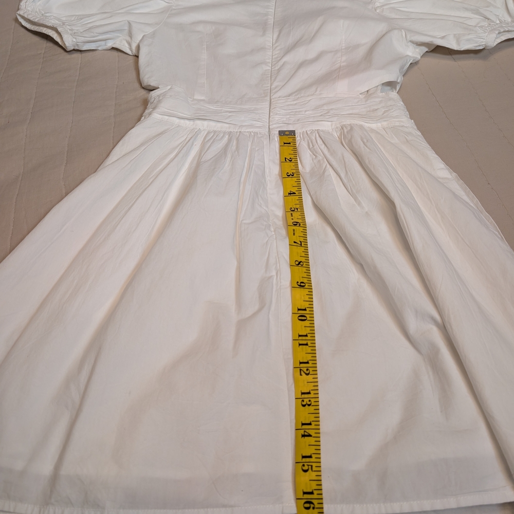 French Connection White Rhodes Cutout Poplin Mini Dress, Women's Size 4 - Picture 11 of 12